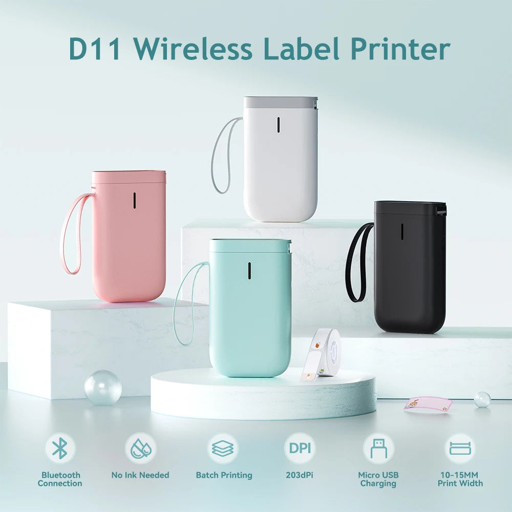 Niimbot D11 D110 D101 H1S Mini Thermal Printer Pocket Label Maker USB Bluetooth Label Stick Printer Inkless DIY Name Price Tag
