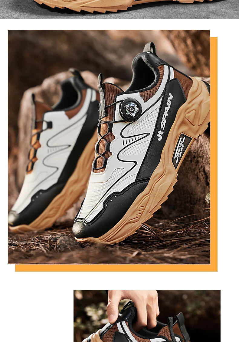 Men's casual sports shoes four season new rotating shoelaces comfort outdoor running walking shoes breathable soft-sole sneakers