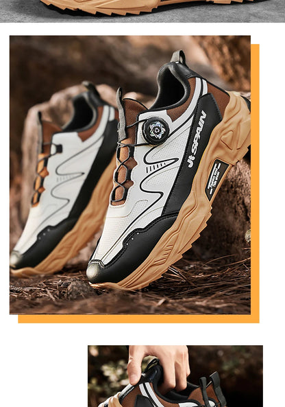 Men's casual sports shoes four season new rotating shoelaces comfort outdoor running walking shoes breathable soft-sole sneakers