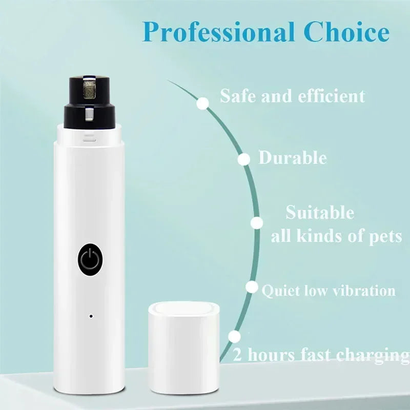 Electric Dog Nail Clippers for Dog Nail Grinders Rechargeable USB Charging LED Light Pet Cat Paws Nail Grooming Supplies
