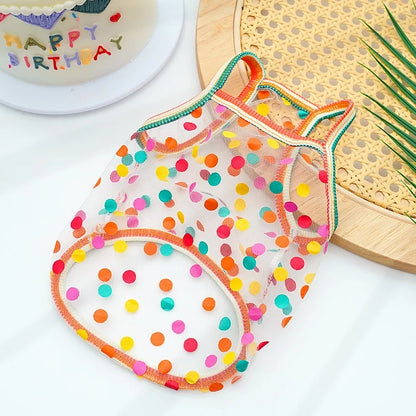 Dog Cooling Vest Thin Print Dog Clothes Summer Fashion Pet T Shirt Fly Sleeves Girls Dog Clothing Chihuahua Bichon Puppy Vests