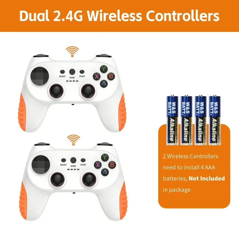 2026 New X10 PRO GameStick 128G 4K Video Game Console 3D Games Built-In 50K Games 40+ Emulators Retro Games Dual 2.4G Controller