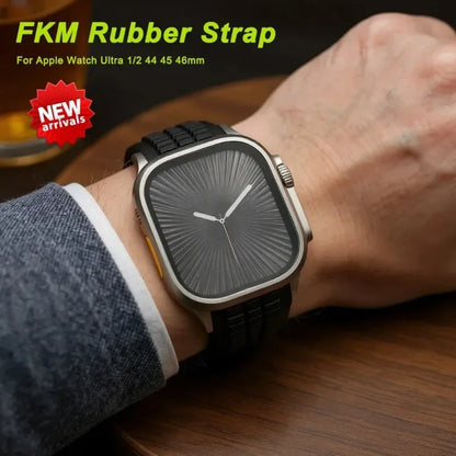 Silicone Band for Apple Watch Ultra 3/2 49mm Strap Men Sport Bracelet for Iwatch 11 10 9 8 7 6 5 Se 46mm 45mm 44mm  Watchband