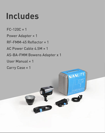 Nanlite FC-120C RGBW Full-color 145W 2700K-7500K Professional Photography Fill Light for Video Studio Outdoor Live Stream Shoot