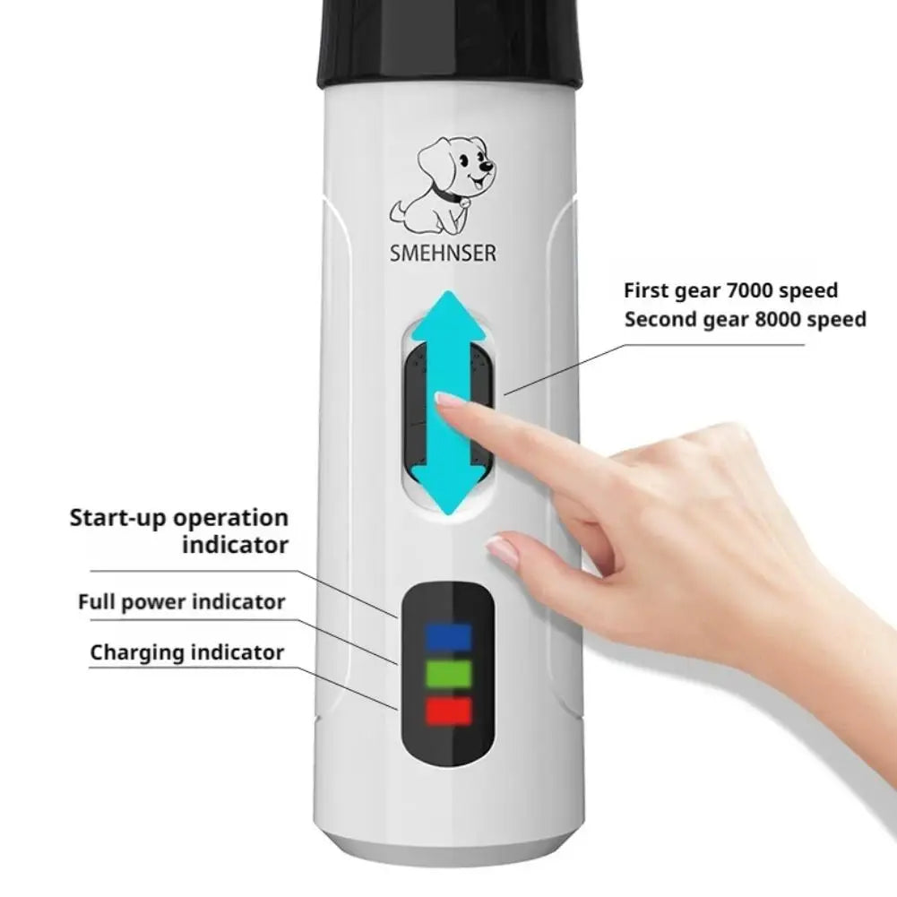 Dog Nail Grinders Painless USB Charging Rechargeable Pet Nail Clippers Quiet Electric Dog Cat Paws Nail Grooming Trimmer Tools