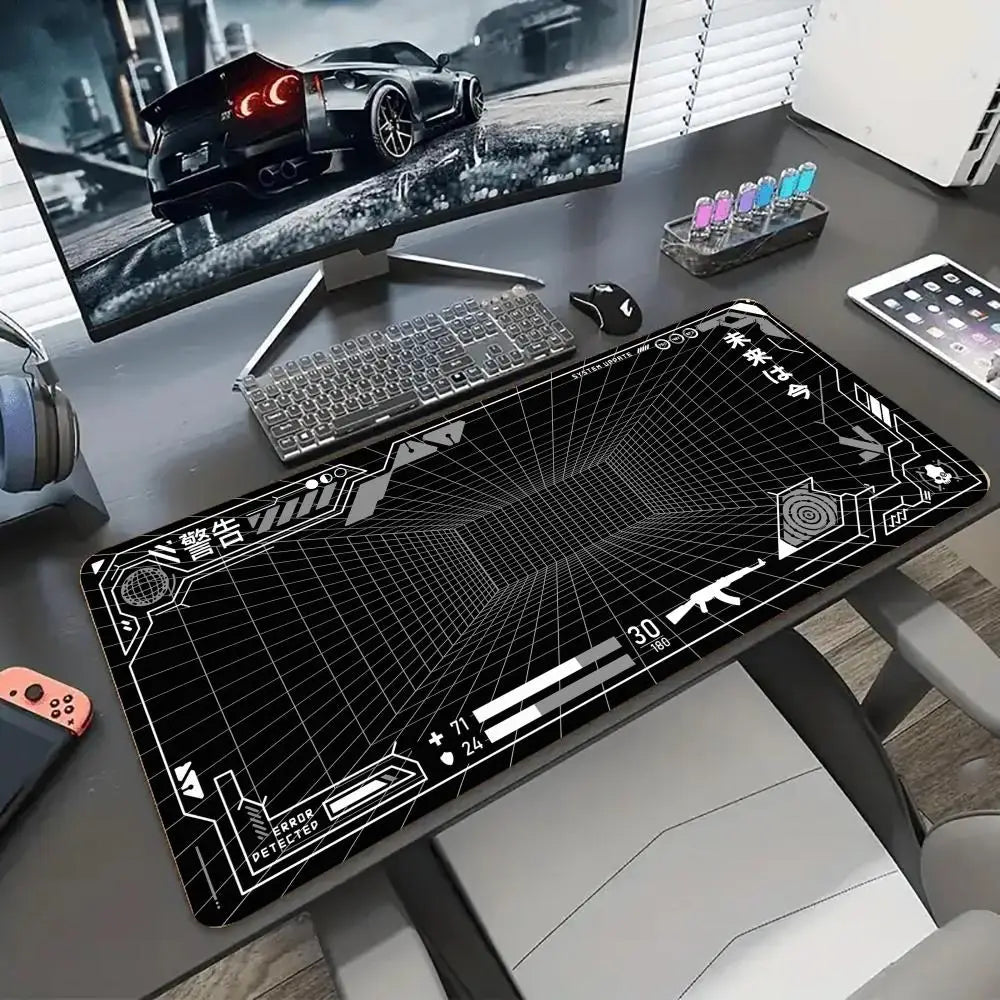 Perspective Grid Desk Mat Gaming Mat Pad on The Table Office Gamer Accessorie Keyboard Mat White Mouse Pad Mouse Carpet  playmat
