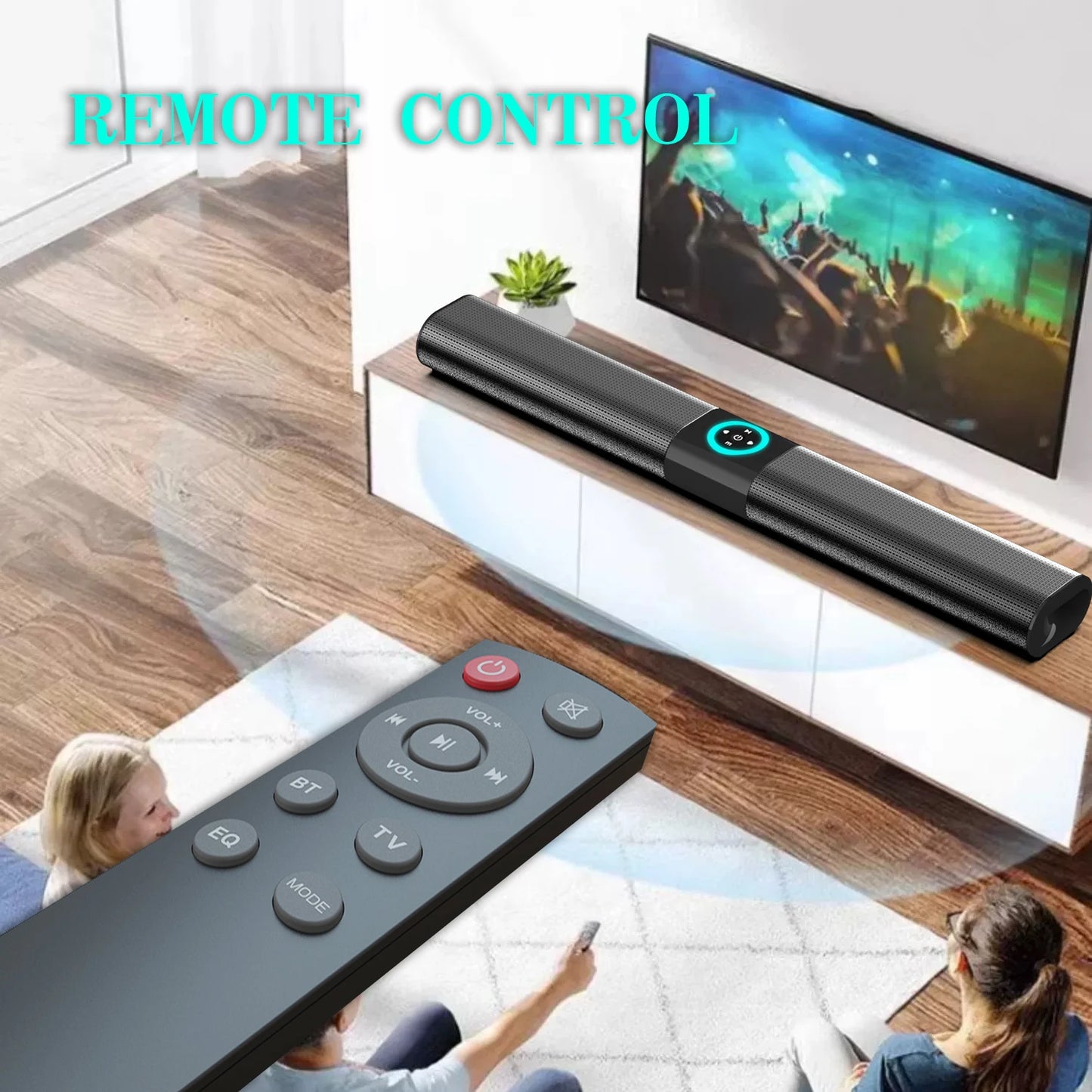 HOMEFISH BS-20  RGB Ambient Light Bluetooth Speaker 6 EQ Sound Effects 4 Speakers Supports TF, USB, AUX, RCA, Bluetooth, FM