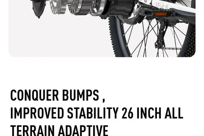 Cysum X-City Adult E-Bike 250W E-Bike for Men 48V 10.4ah Battery 26-Inch Tyre City E-Bike