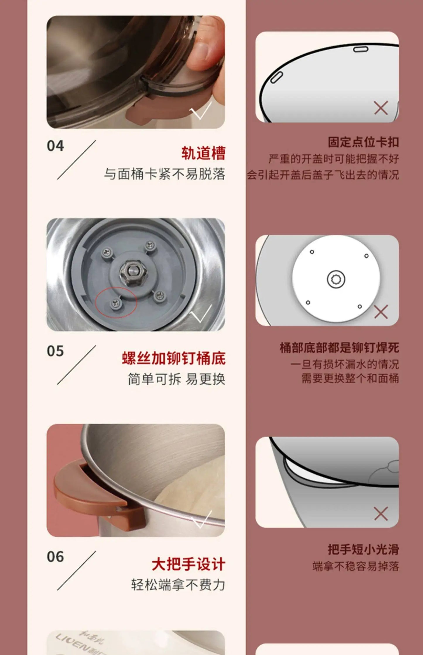 Compact Automatic Stand Mixer Dough Kneading Fermentation All-in-One Multifunctional Machine for Home