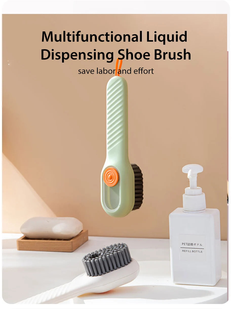 Multifunction Cleaning Shoe Brush Soft Automatic Liquid Shoe Brush Long Handle Liquid Clothes Brush Household Cleaning Tools