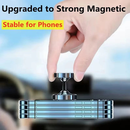 Creative Dual Axis Alloy magnetic car bracket 720 ° rotation Double ball magnetic phone holder for Any model phone