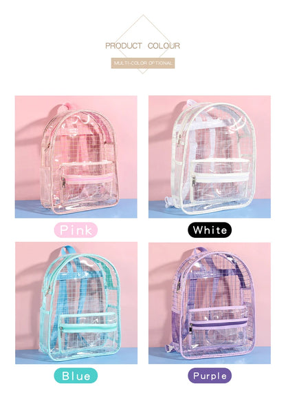 Transparent PVC Student Durable Lightweight Backpacks Used for Learning, Travel and Outdoor Activities