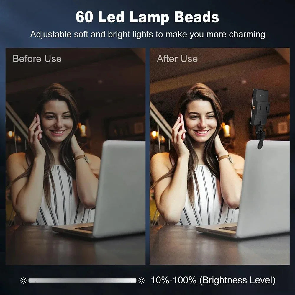Mobile Phone Fill Light 3 Modes Adjustable Type-C USB Dual Port Charging Fill Lamp For Live Streaming Selfie Video Conferencing