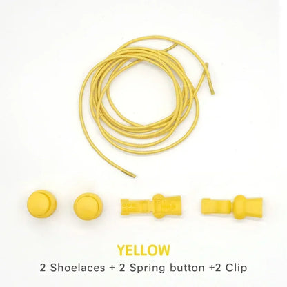 1 Pair of No Tie ShoesLaces Rubber Round Spring Lock Elastic Sneaker Shoelaces Laces Accessories Suitable for Kids Adult Lazy