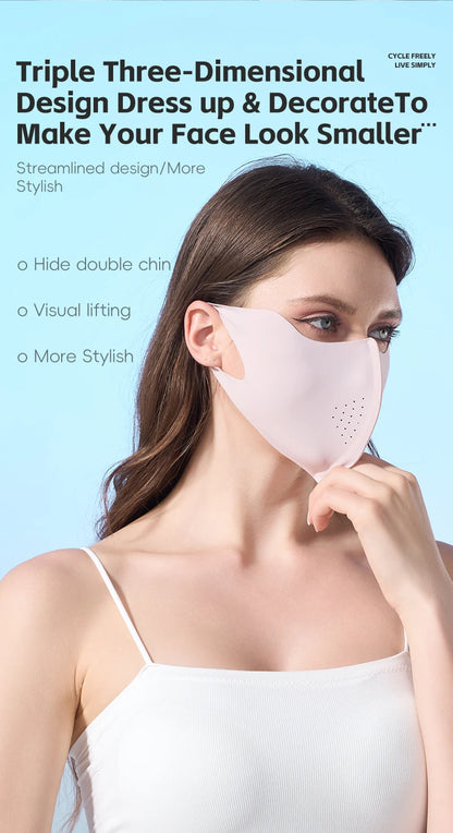 WEST BIKING Summer Sunscreen Traceless Mask 3D Ice Silk Breathable UV Protection Mask Summer Outdoor Sport Cycling Sports Masks