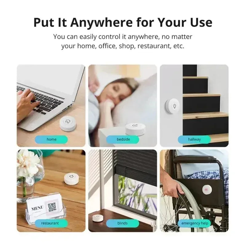 SONOFF SNZB-01P SNZB 01P Sonoff Wireless Switch Zigbee Scene Switch Two Way Control Act As Doorbell Emergency Button Via Google