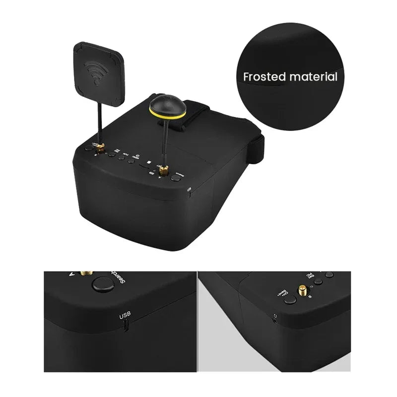 Y43A-LS-800D FPV Goggles 5.8G 40CH 5Inch 854X480 DVR Recording/Storage Dual Antennas 2000Mah For RC Racing Drone