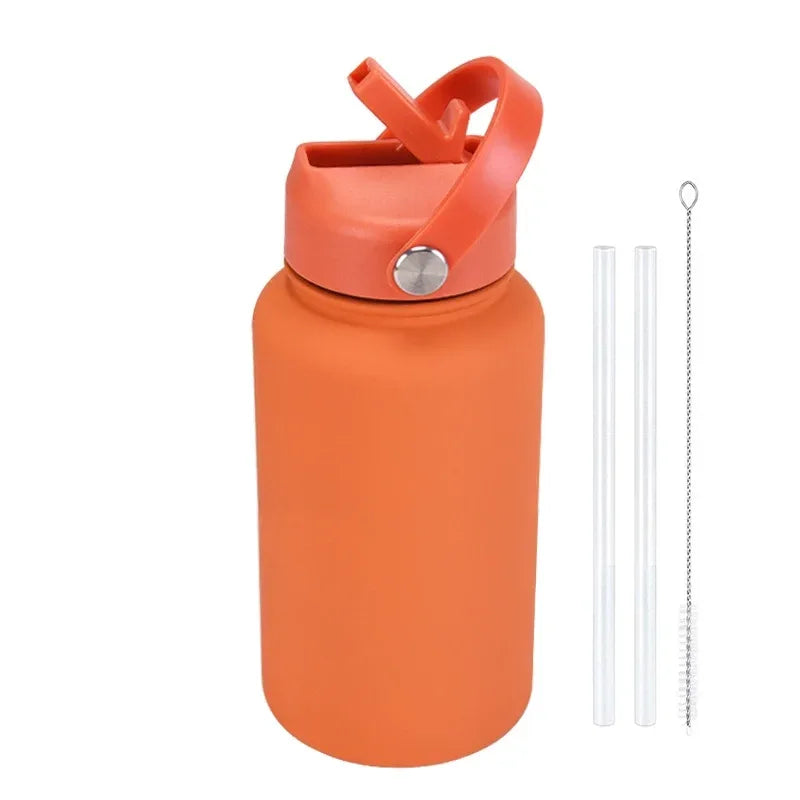 PuraCool Personalised Water Bottle 650ml/22oz Insulated Thermos Customised Tumbler Flask with Straw