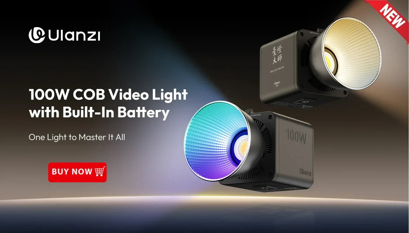 Ulanzi L023 40W Pro Portable LED Video Light Bi-Color COB Photographic Studio Light 2500K-6500K 3400mAh for Video Live-streaming