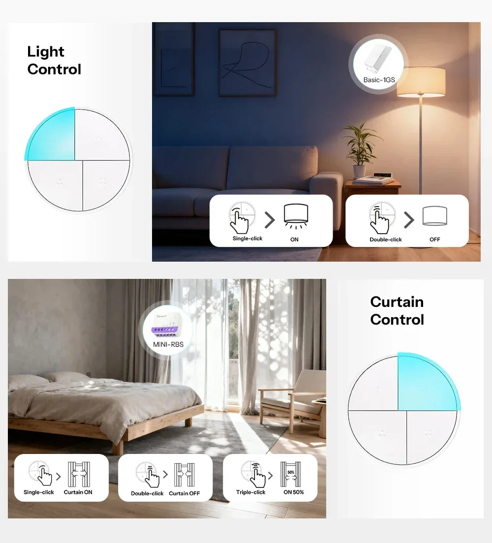 SONOFF Orb 4-In-1 Zigbee Smart Scene Button Split Magnetic Design Zigbee & eWeLink-Remote Dual Protocol Multiple Trigger Actions