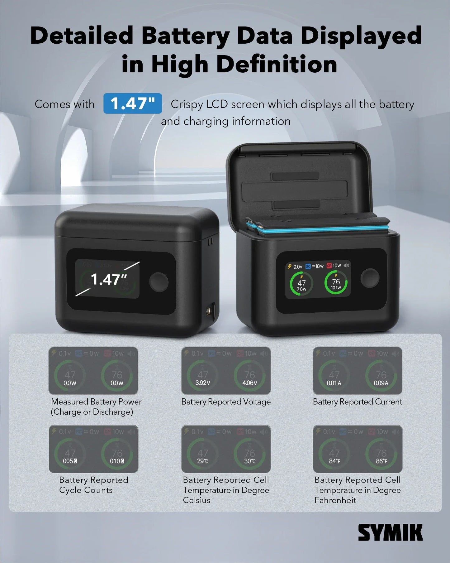 Battery Charger for Insta360 X5 Accessories, 27W Dual Fast Charging Case w/LCD Display, Intelligent Two Way Charger Hub