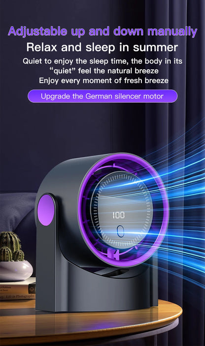 Mini Desktop Circulating Fan 4 Speed Wind Control Electric High-speed Fan USB Rechargeable Mini Circulating Cooling Fan