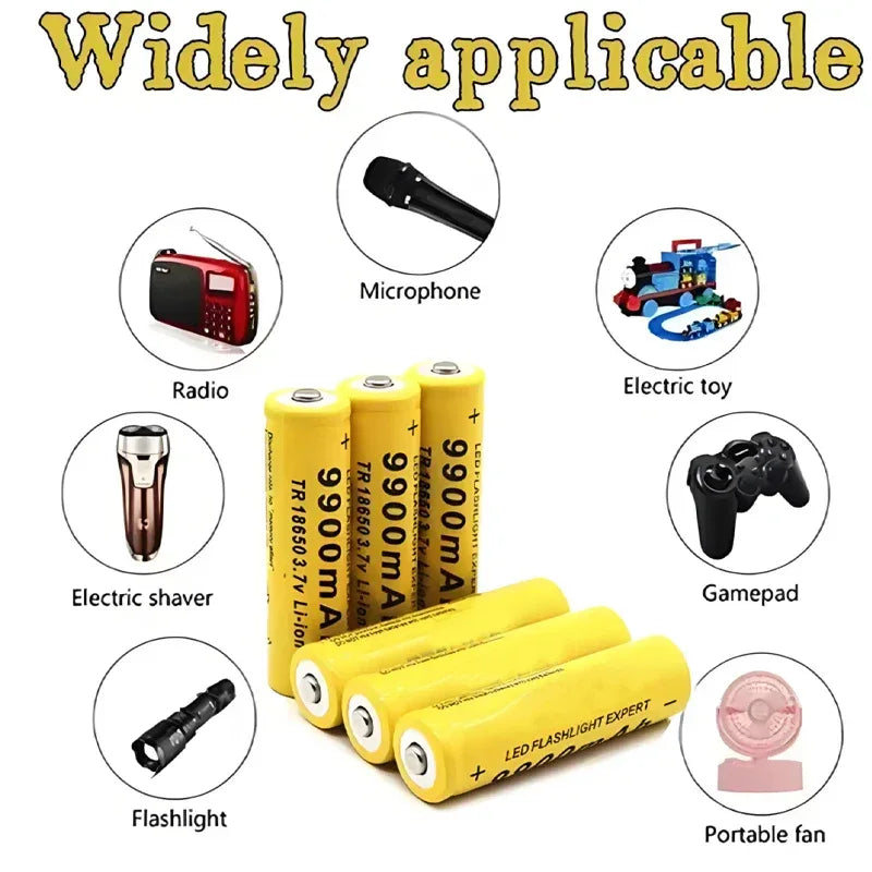Top 18650 Li-Ion Battery 3.7V 9900mAh Rechargeable Batteries For LED Flashlight Torch Speaker Fast Charging High Quality Battery