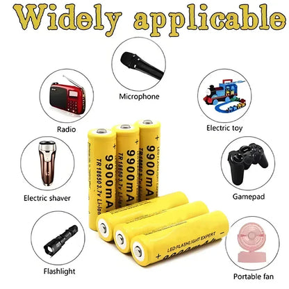 Top 18650 Li-Ion Battery 3.7V 9900mAh Rechargeable Batteries For LED Flashlight Torch Speaker Fast Charging High Quality Battery