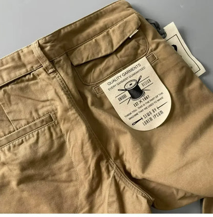 American Style Pure Cotton Heavy Duty Cargo Pants for Men Anti-Dirt Anti-Wear Loose Straight Leg Casual Pants Footwear