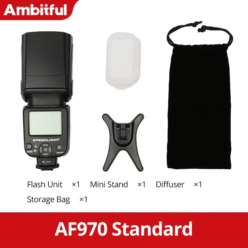 Ambitful AF970 Flash Light Speedlight Speedlite Universal for Fujifilm Olympus Nikon Canon 650D 550D 450D 60D 7D 5D Camera