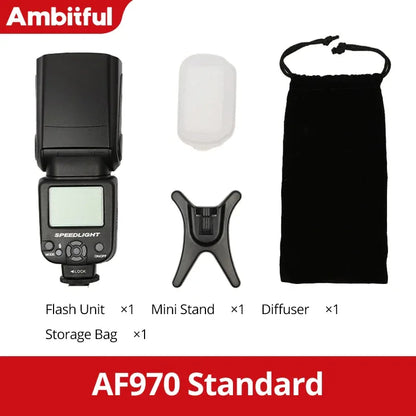 Ambitful AF970 Flash Light Speedlight Speedlite Universal for Fujifilm Olympus Nikon Canon 650D 550D 450D 60D 7D 5D Camera