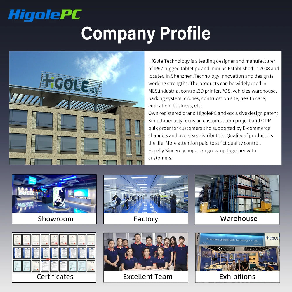 Higole F6APL 10.1'' Fanless Mini PC Intel J3455 Windows 10 WiFi5 4GB 64GB 2340mAh 4K RS-232 RJ45 Laptop Desktop PC Mini Computer