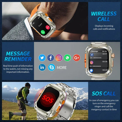 LIGE Smart Watch 2.1 inch AMOLED Health Sports Man Watch Heart Rate Bluetooth Calling Smart watch For Men Women For Android IOS