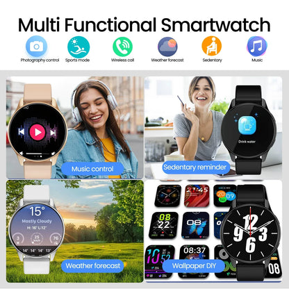 HOMEFISH Smart Watch Wireless Calling Multiple Sports Modes Music Player Health Tracking DIY Watch Faces Android iOS