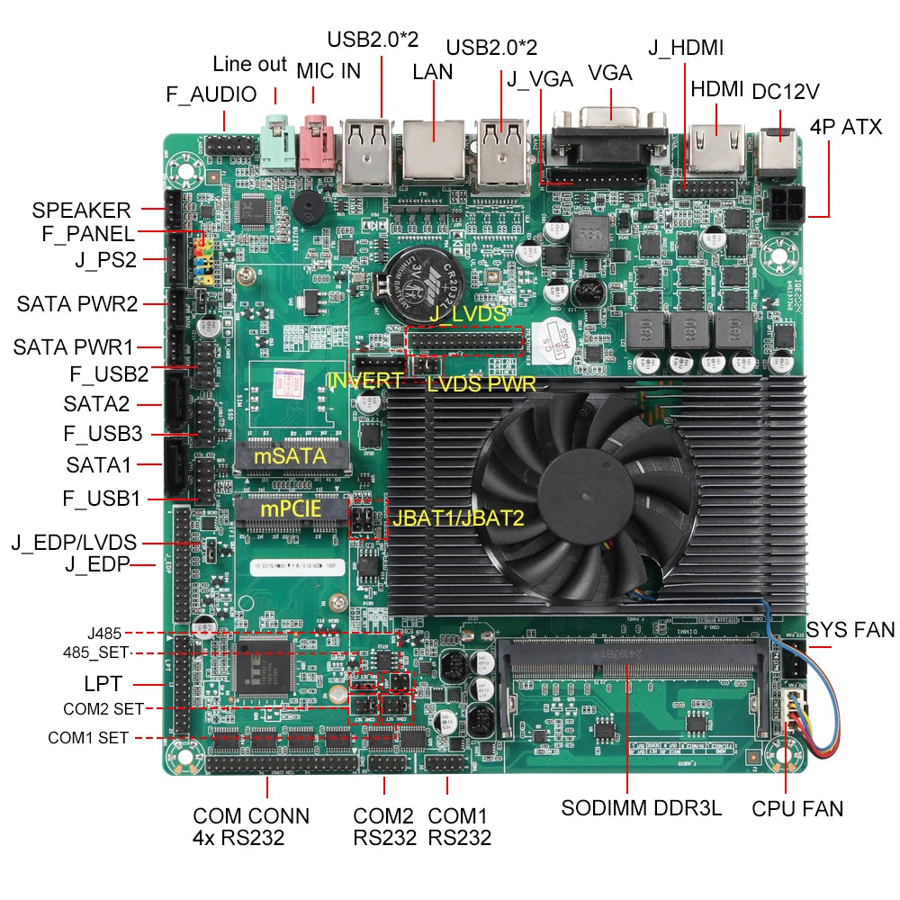 XCY Fanless Industrial Mini PC Intel Core I5-3317U 4x COM DB9 8x USB Support Windows XP/7/8/10 Linux