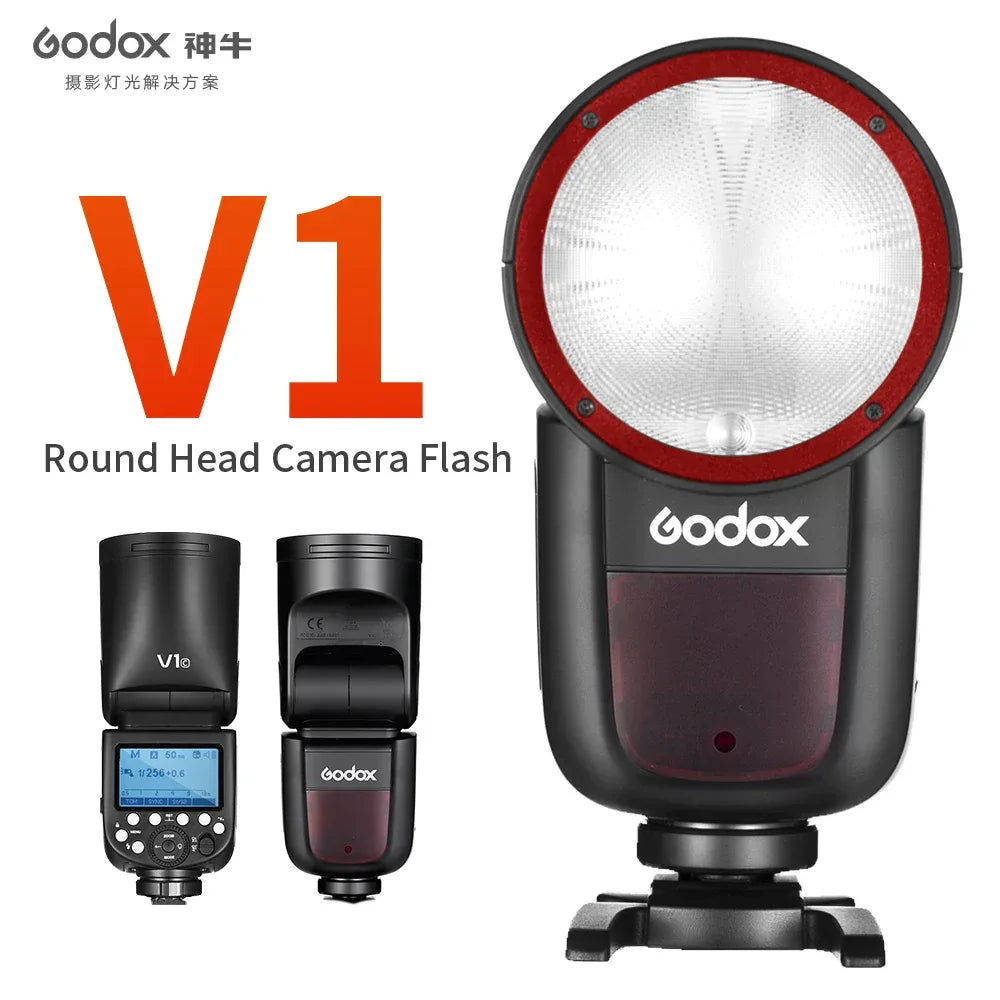 GODOX V1 Camera Flash TTL HSS Speedlight 1/8000s Li-ion Battery Speedlite Flash for Canon Sony Nikon Fuji Pentax V1C V1S V1N V1F