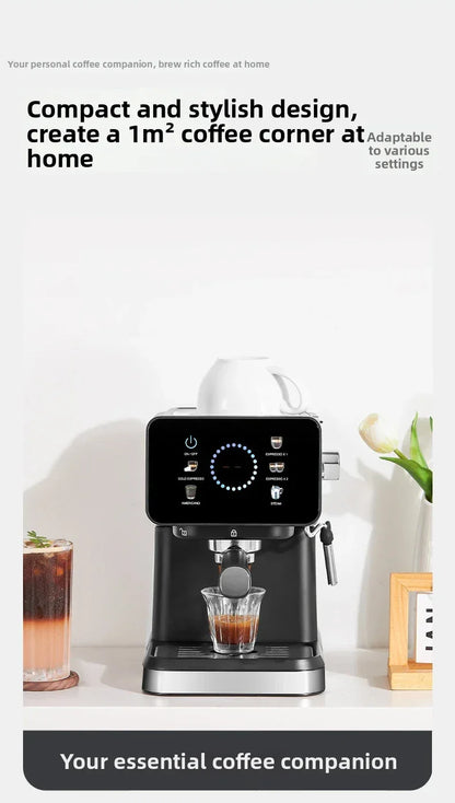 20Bar Pressure, Dual Brew (Hot/Cold), Smart Touchscreen, Milk Frother, Fast Heating, Energy Saving - Perfect for Home Baristas