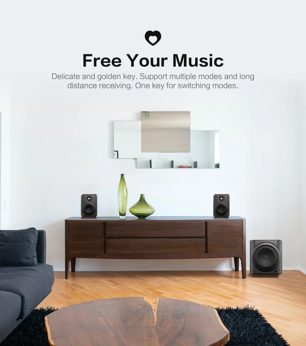 Hivi M-80W Wireless WiFi & Bt Digital Soundbar, 2.1 Active Multimedia Speaker System for TV & Home Theater