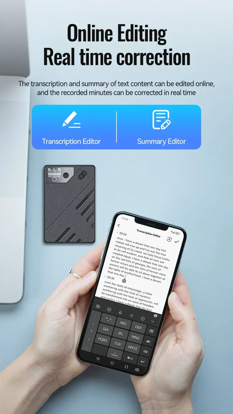 AI Voice Recorder GPT Intelligence APP Control Audio Mind Map Real Time Transcription/Summary/Translation Phone Calls Recording