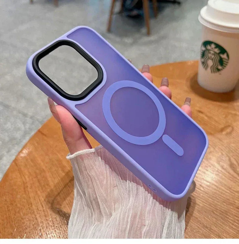 Luxury Wireless Charge Magsafe Transparent Phone Case For iPhone 11 12 13 14 15 16 Pro Max Plus Magnetic Matte Bumper Cover