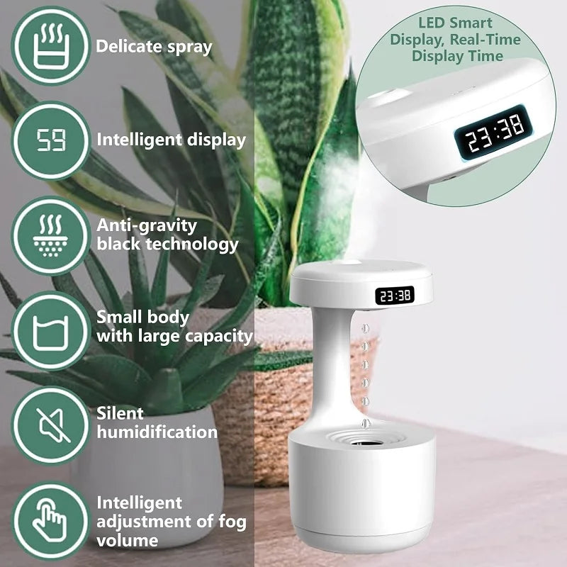 Anti-Gravity Humidifier New Ultrasonic Humidifier with Dual Power-Off Protection Large Capacity Air Humidifierw for Home/Office