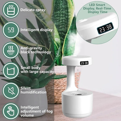 Anti-Gravity Humidifier New Ultrasonic Humidifier with Dual Power-Off Protection Large Capacity Air Humidifierw for Home/Office