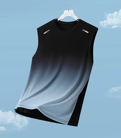 Summer Marathon Quick Dry Vest Men's Fitness Lightweight Breathable Ice Vest Men Running Moisture-Absorbent Mesh Sports Vest