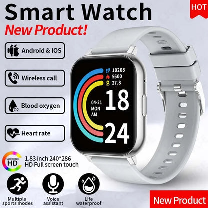 LIGE 2026 New Health Monitor 1.83" HD Screen Fitness SmartWatch Call Reminder Bluetooth Call Waterproof Smart watch Men Women