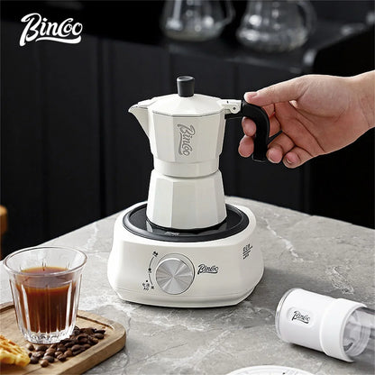 Bincoo Double Valve Moka Pot Coffee Espresso Machine Electric furnace Hand Brewed Coffee Italian Home Outdoor Barista Tools 220V