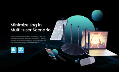 Tenda WIFI6 Router AX1500 Gigabit Wireless Router Signal Amplifier 2.4G 5GHz Beamforming Parental Control Guest Network Repeater