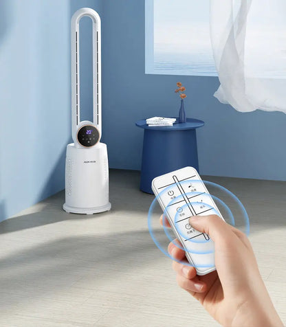 Bladeless Tower Fan with Remote Control 120° Oscillating Air Purifier for Baby Room/Dorm Quiet Floor Fan with Sterilization