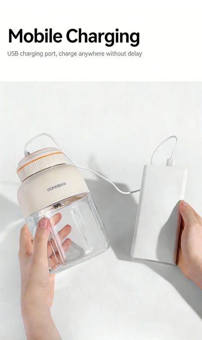 Home Portable Juicer 1400ML, Fresh Fruit Mixer with 48 Blades, USB Rechargeable Multifunctional Ice Crusher Smoothie Blender