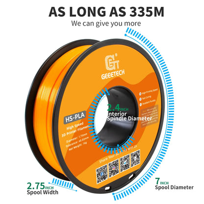 GEEETECH High-Speed PLA Filament 1.75mm 1kg 1 spool,Better Liquidity, Fast Curing, HS-PLA High-Speed 3D Printing Filament