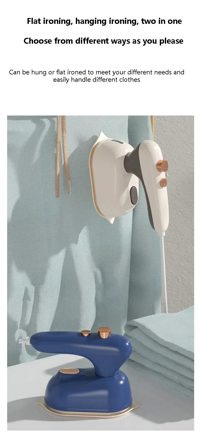 Mini Electric Iron Household Handheld Steam Iron Foldable Wet Dry Ironing Machine Portable Travel Fast Heating Handheld Iron